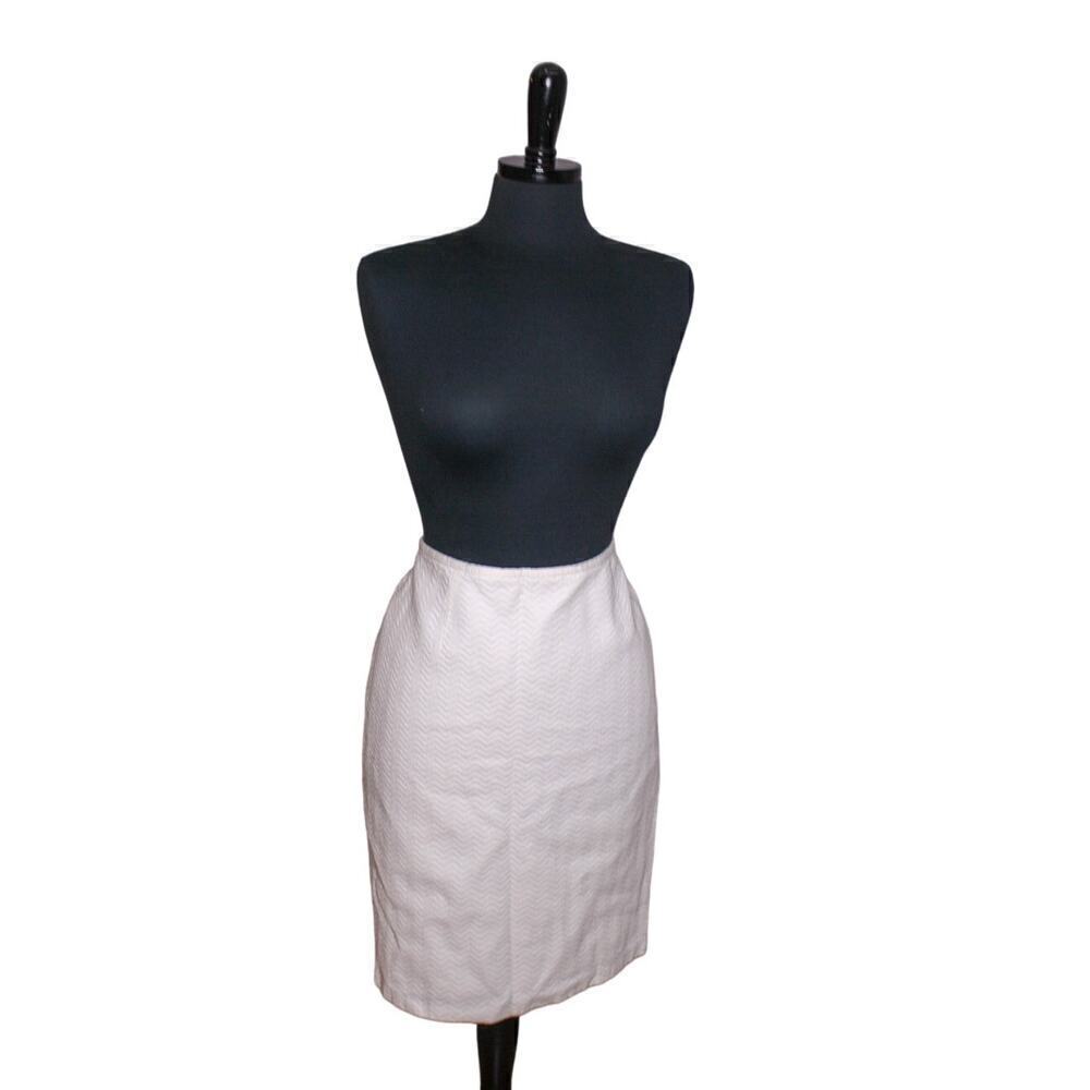 Calvin Klein Skirt White Cotton Lined Straight Size 12P